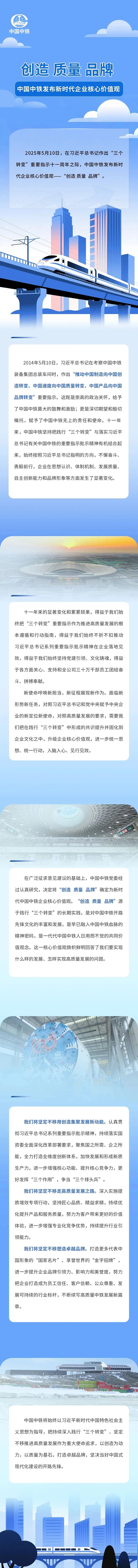 創(chuàng)造 質(zhì)量 品牌——中國(guó)中鐵發(fā)布新時(shí)代企業(yè)核心價(jià)值觀